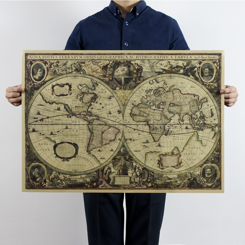 Star Map Poster - Carte du monde en papier kraft,